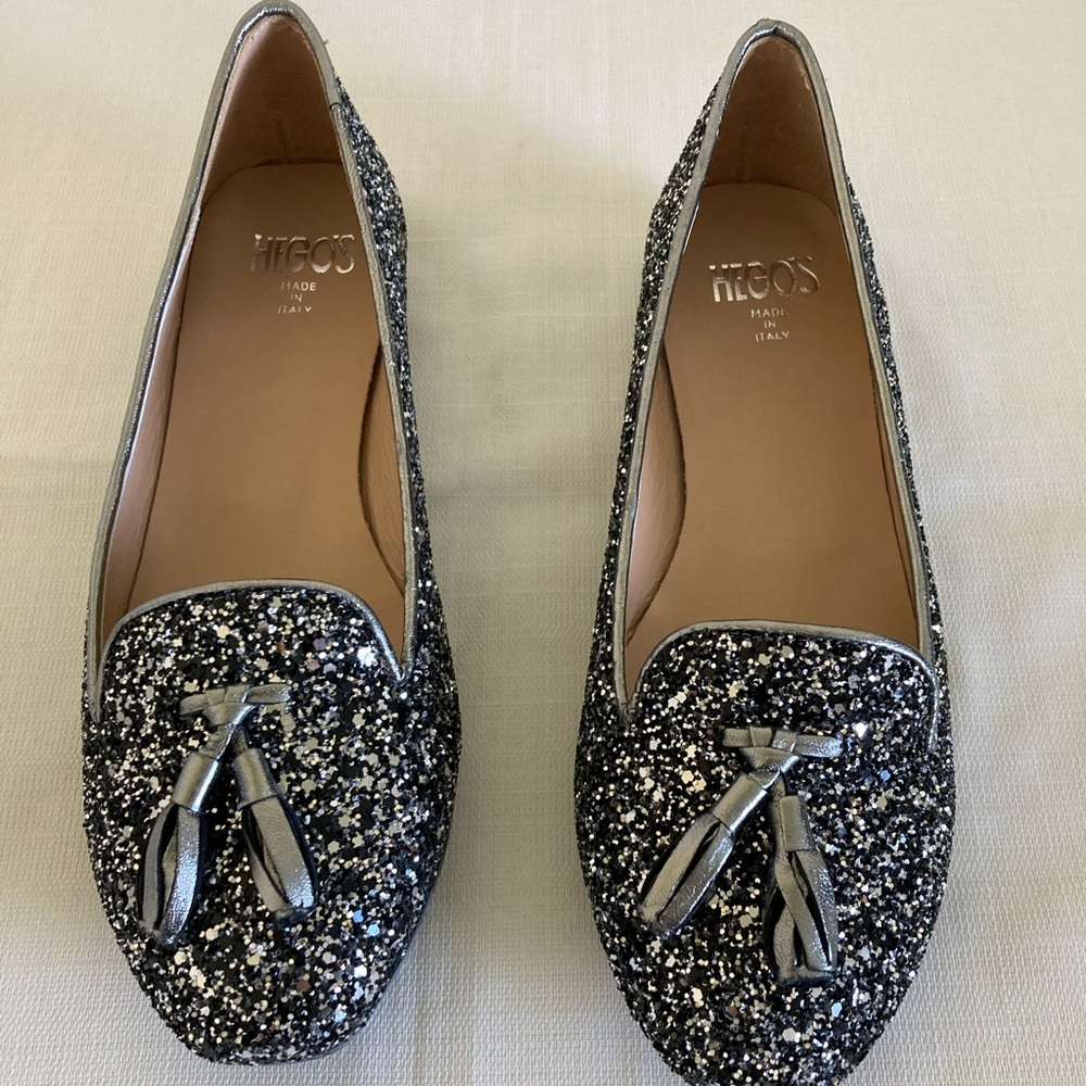 Hego’s flat Shoes Italian leather shoes 37 glitter